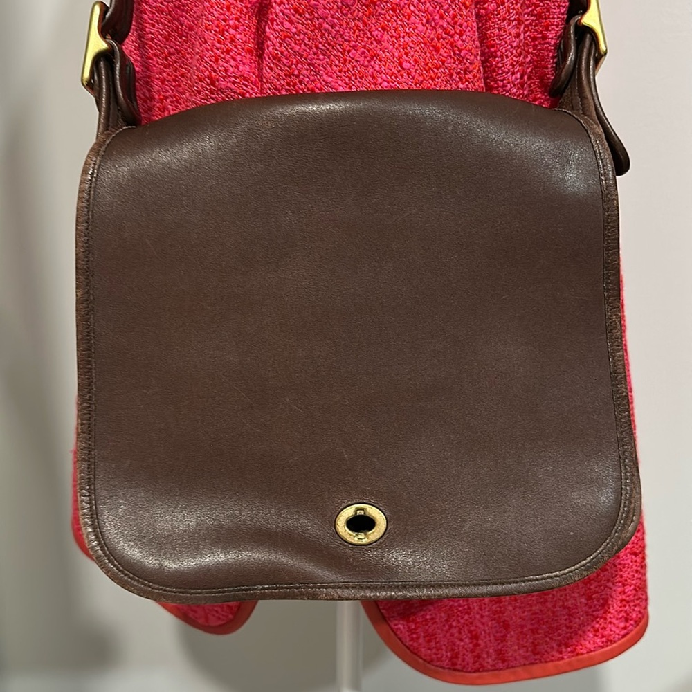 Vintage Coach Stewardess Bag Purse 9525 Dark Brown Mahogany Costa Rica